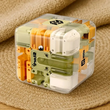 3D Maze Magic Cube Six-sided Transparent Rolling Puzzle - 