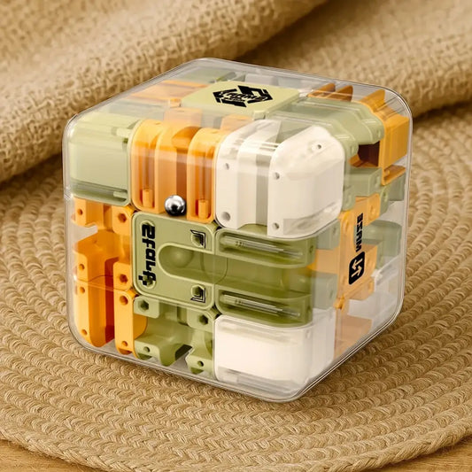 3D Maze Magic Cube Six-sided Transparent Rolling Puzzle