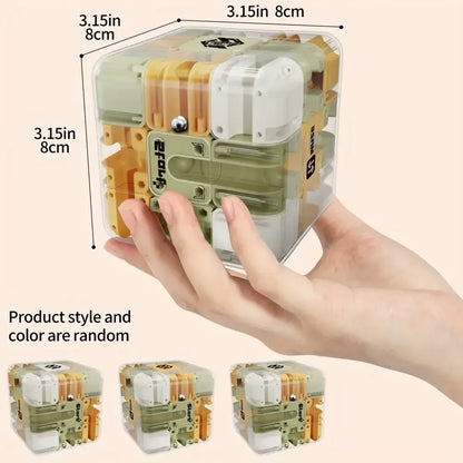 3D Maze Magic Cube Six-sided Transparent Rolling Puzzle - 