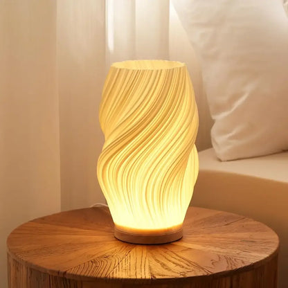 3D Pleated LED Desk Lamp 3-Color, 3-Level Dimmable Bedside Light - Modern Style - A
