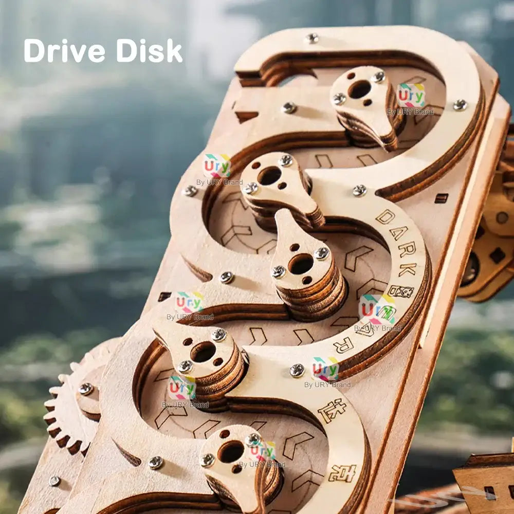 3D Wooden Puzzle Electric Track Device Marble Run Set with Counter Current Compass