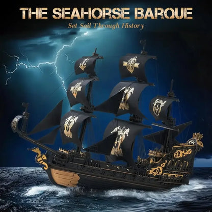 3D Wooden Seahouse Barque Puzzle DIY Nautical Model Kit for Teens & Adults Desk Decor - 