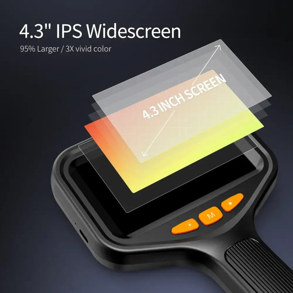 4.3'' LCD Digital Handheld Borescope 1080P IP67 Waterproof Inspection Camera with 8 LED Lights - 2m