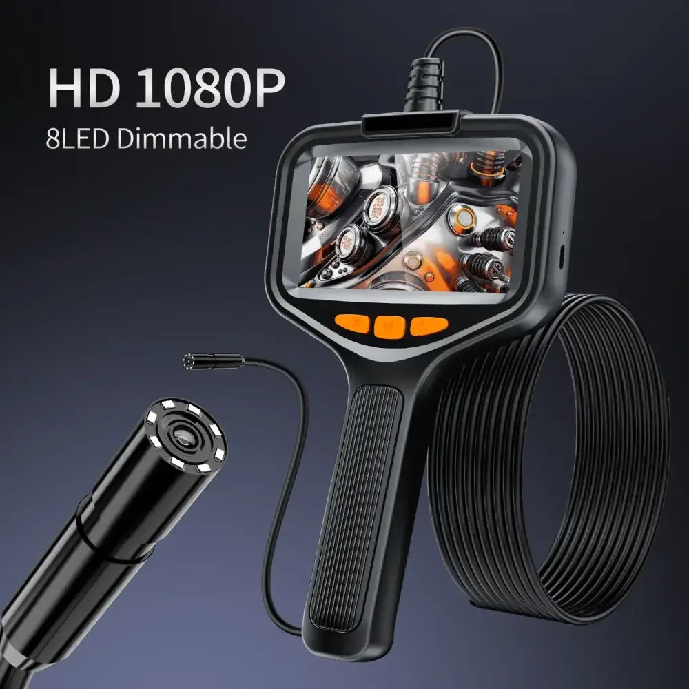 4.3'' LCD Digital Handheld Borescope 1080P IP67 Waterproof Inspection Camera with 8 LED Lights - 2m