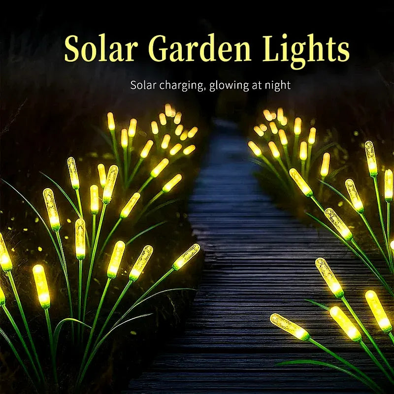 4/8 Pcs Solar Reed Garden Lights | IP44 Waterproof, Auto-On LED for Pathway & Holiday Decor