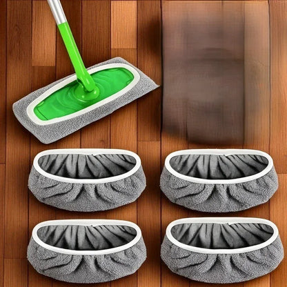 4-Pack Reusable Microfiber Mop Pads High Absorption Non-Woven Cleaning Pads - 4 Packs Gray