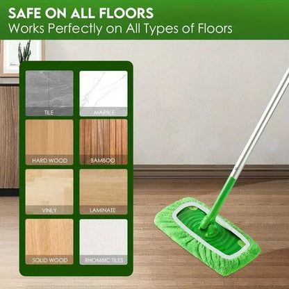 4-Pack Reusable Microfiber Mop Pads High Absorption Non-Woven Cleaning Pads - 4 Packs Green
