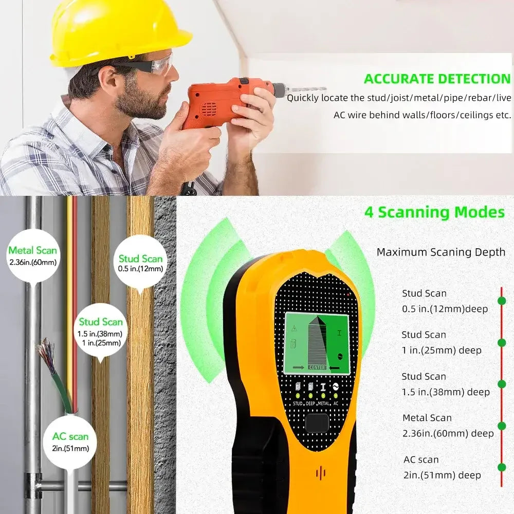 4-in-1 Multifunctional LCD Wall Detector - 