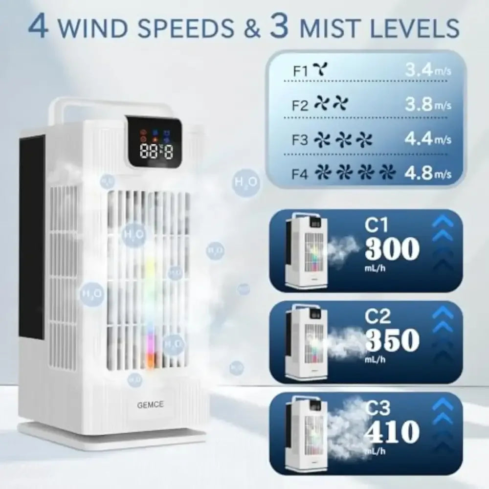 4-in-1 Portable Air Conditioner Fan with Humidifier - 