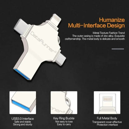 4 in 1 USB Drive - 16GB / Silver