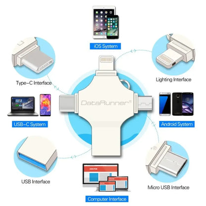 4 in 1 USB Drive - 16GB / Silver
