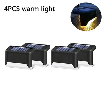 4-Pack Waterproof LED Solar Stair Lights - Brown Warm Light