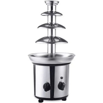 4 Tier Chocolate Fondue Fountain Stainless Steel Machine - 
