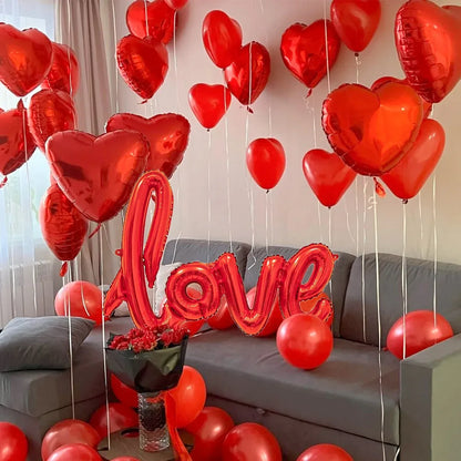 407pcs Love Balloon & Rose Petal Set Valentine's Anniversary Decoration - 