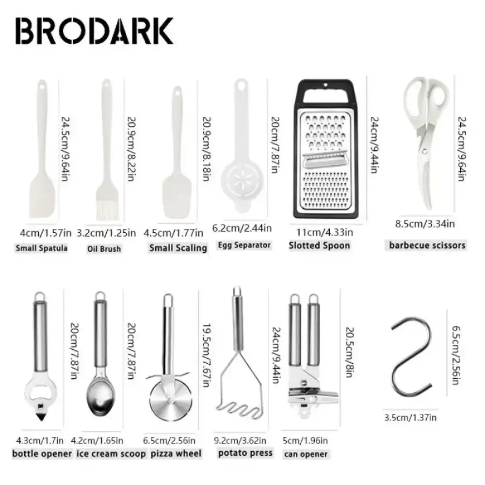 44-Piece Silicone Kitchen Utensil Set - black / United States