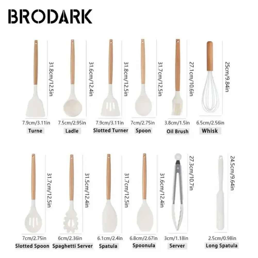 44-Piece Silicone Kitchen Utensil Set - black / United States