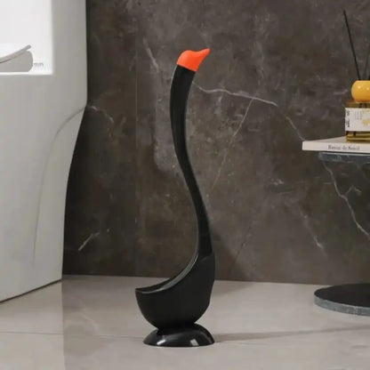 Swan Toilet Brush Set with Holder - Dense Bristles & Long Handle