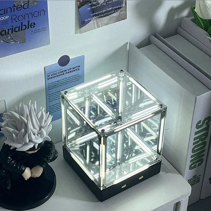 4D Hypercube LED Night Ligh Wireless DIY Acrylic Display Box - White