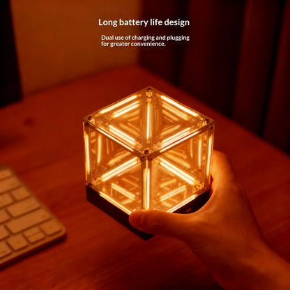 4D Hypercube LED Night Ligh Wireless DIY Acrylic Display Box - Warm