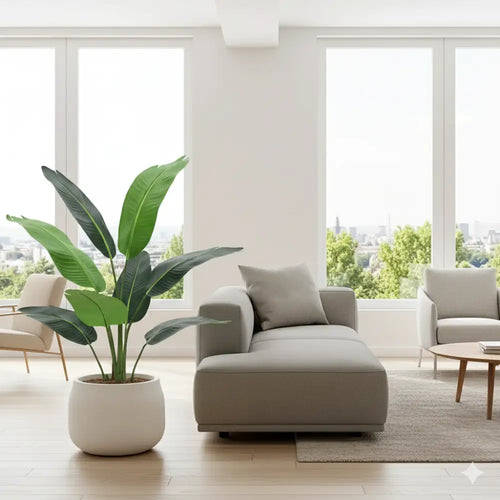 5 FT Artificial Bird of Paradise Plant | Fake Tropical Palm Tree for Indoor/Outdoor Decor