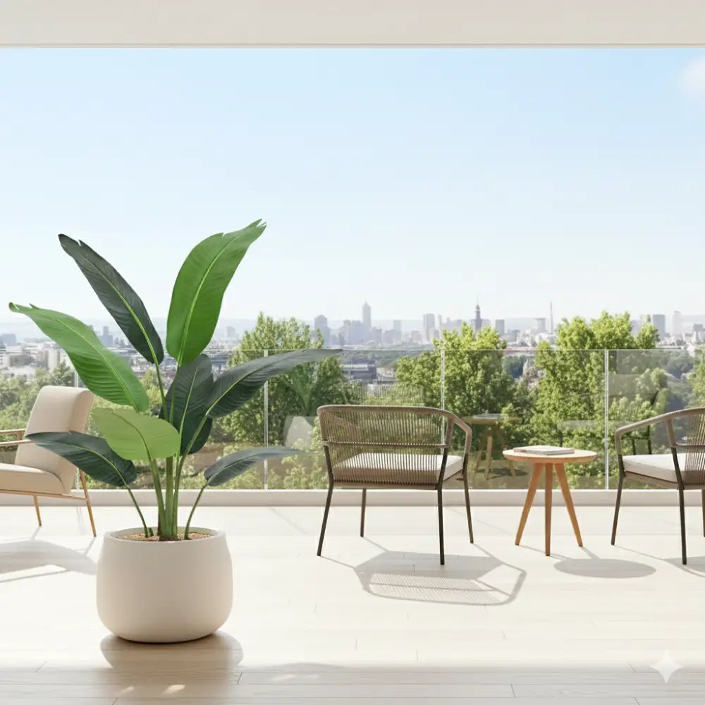 5 FT Artificial Bird of Paradise Plant | Fake Tropical Palm Tree for Indoor/Outdoor Decor