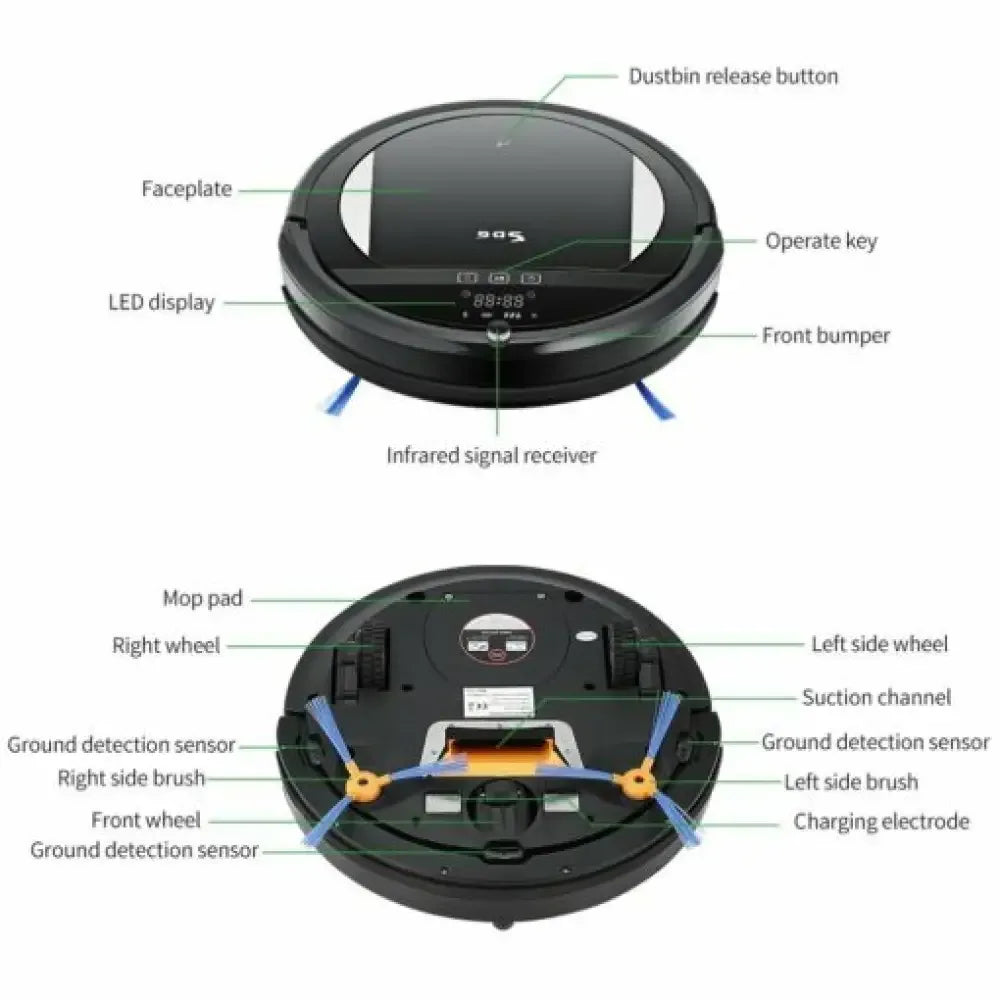 5-IN-1 Smart Robot Vacuum, Mopper & Sweeper - 