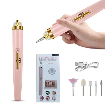 5-in-1 Electric Nail Drill Kit Portable Manicure Pen & Gel Remover with Light - 