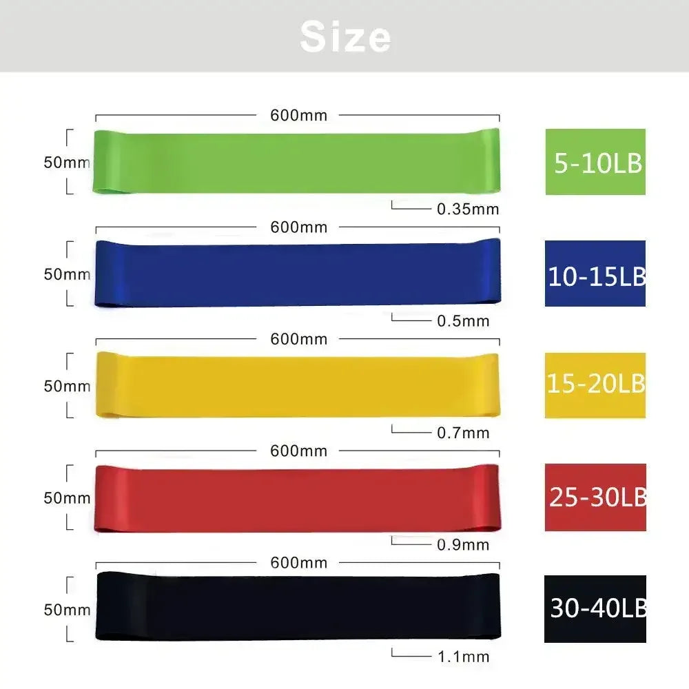 5 Piece Resistance Band Set Training Bands For Workout - 