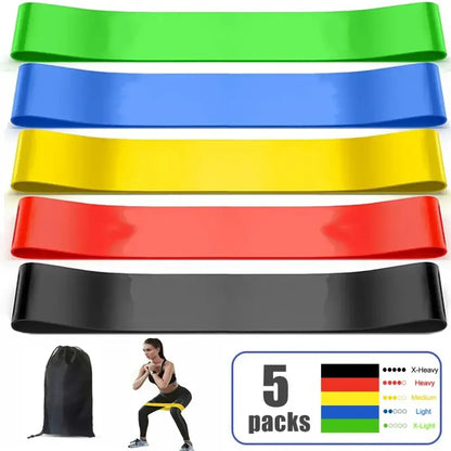 5 Piece Resistance Band Set Training Bands For Workout - 