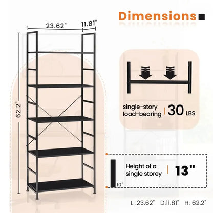 5-Tier Modern Bookshelf