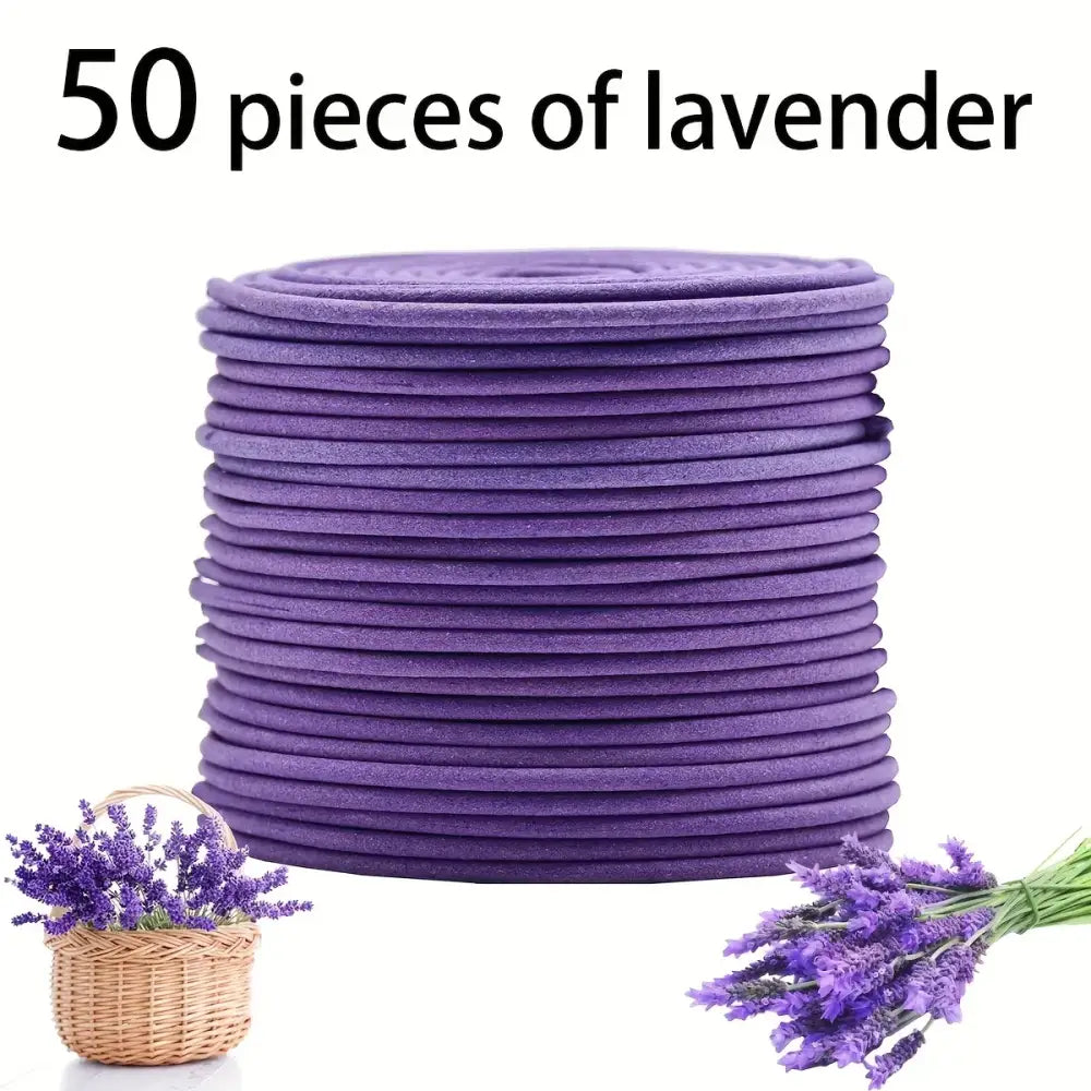 50 Pack Lavender Spiral Candles 4-Hour Burn Time for Yoga & Meditation