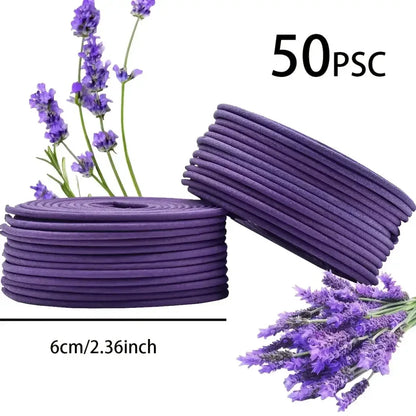 50 Pack Lavender Spiral Candles 4-Hour Burn Time for Yoga & Meditation - 
