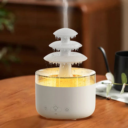 500ML Raindrop Essential Oil Diffuser 7-Color LED Rain Cloud Humidifier - US