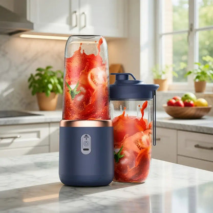 6-Blade Portable Electric Juicer – 400ml USB Rechargeable Personal Blender