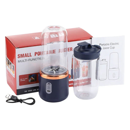 6-Blade Portable Electric Juicer 400ml USB Rechargeable Personal Blender - 