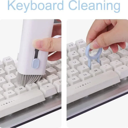 7-in-1 Computer & Earbud Cleaning Kit Keyboard Brush & Screen Cleaner Set - Blue