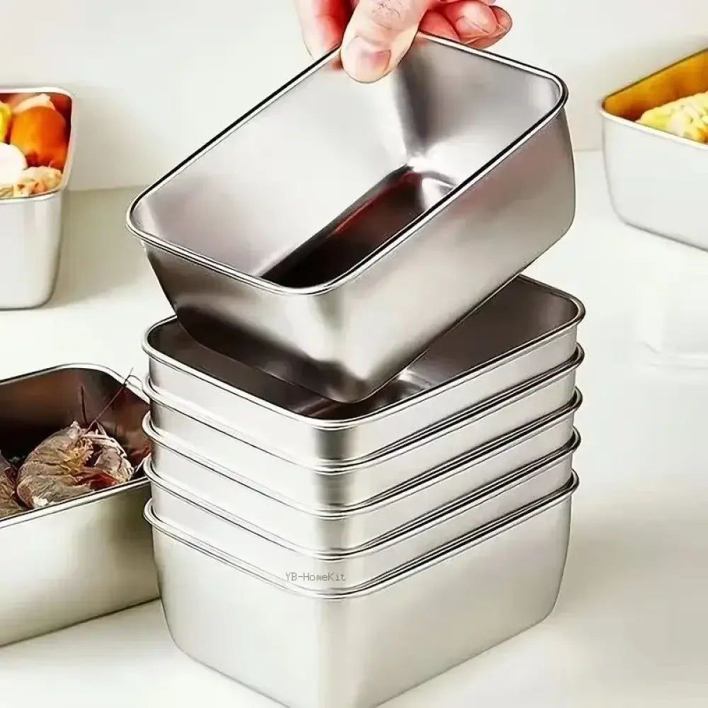7-Piece Stainless Steel Food Storage Container Set - 
