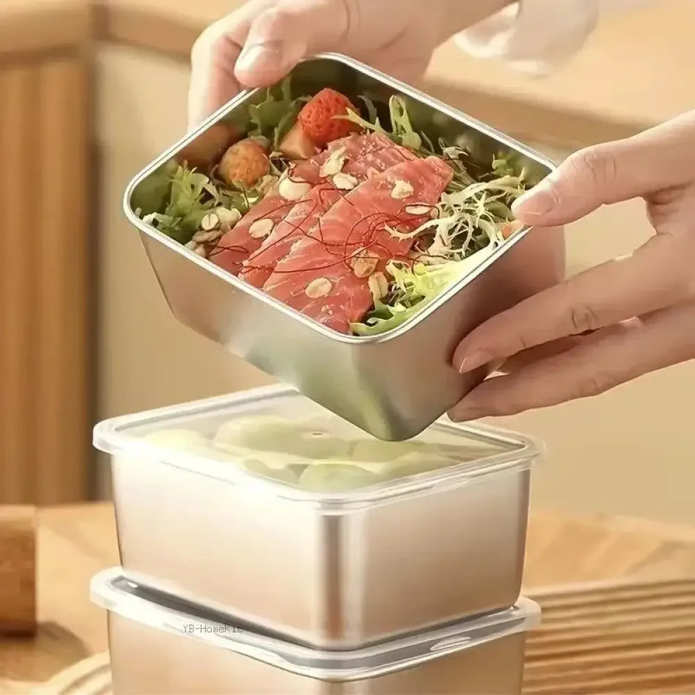 7-Piece Stainless Steel Food Storage Container Set - 