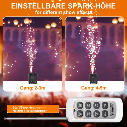 700W Professional Cold Spark Machine with Flight Case | 5.5m DMX/Remote Control Stage Firework Effect