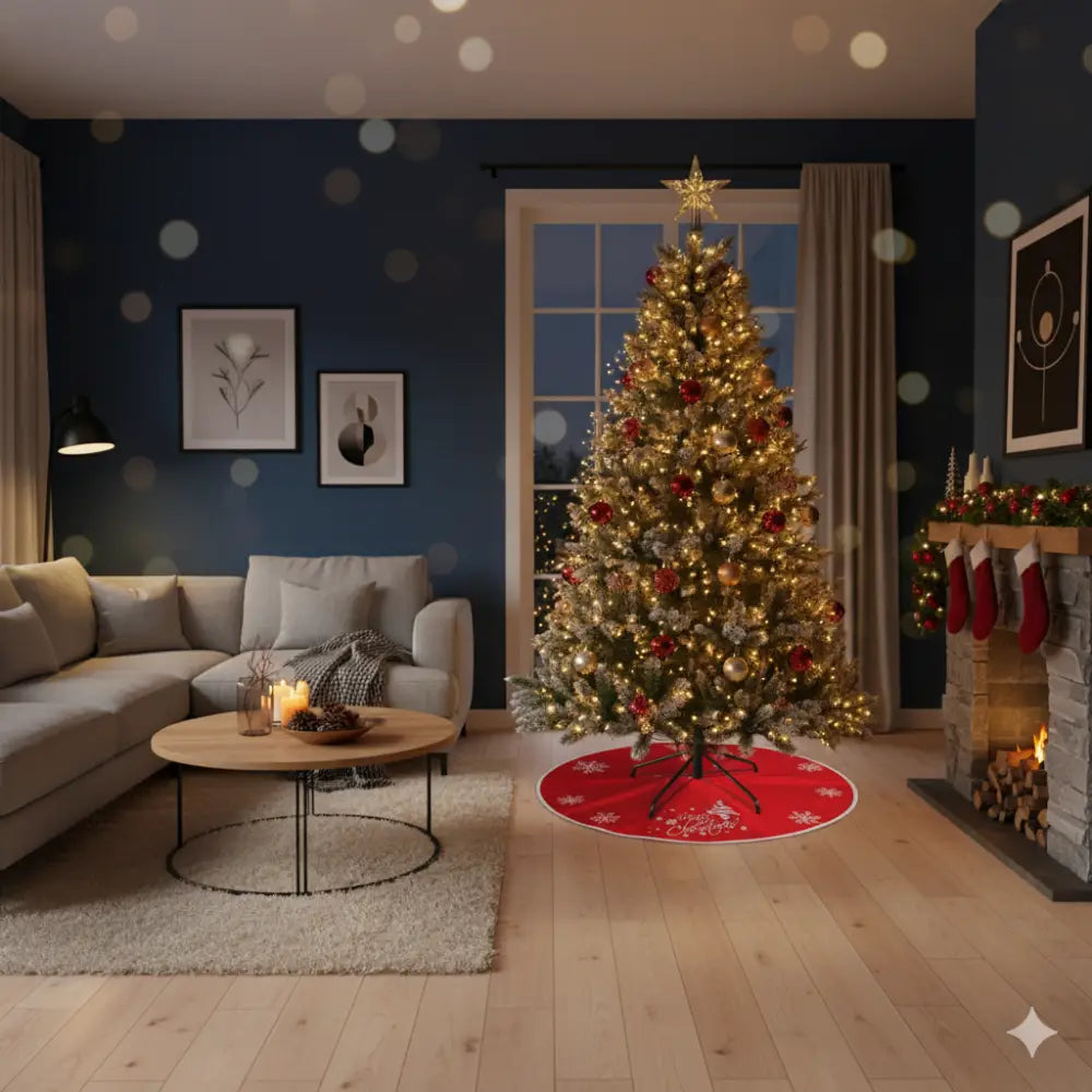 7ft Snow Flocked Artificial Christmas Tree | 1000 Tips, Foldable Metal Stand, 3-Step Setup