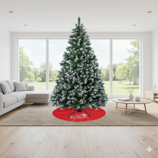 7ft Snow Flocked Artificial Christmas Tree | 1000 Tips, Foldable Metal Stand, 3-Step Setup