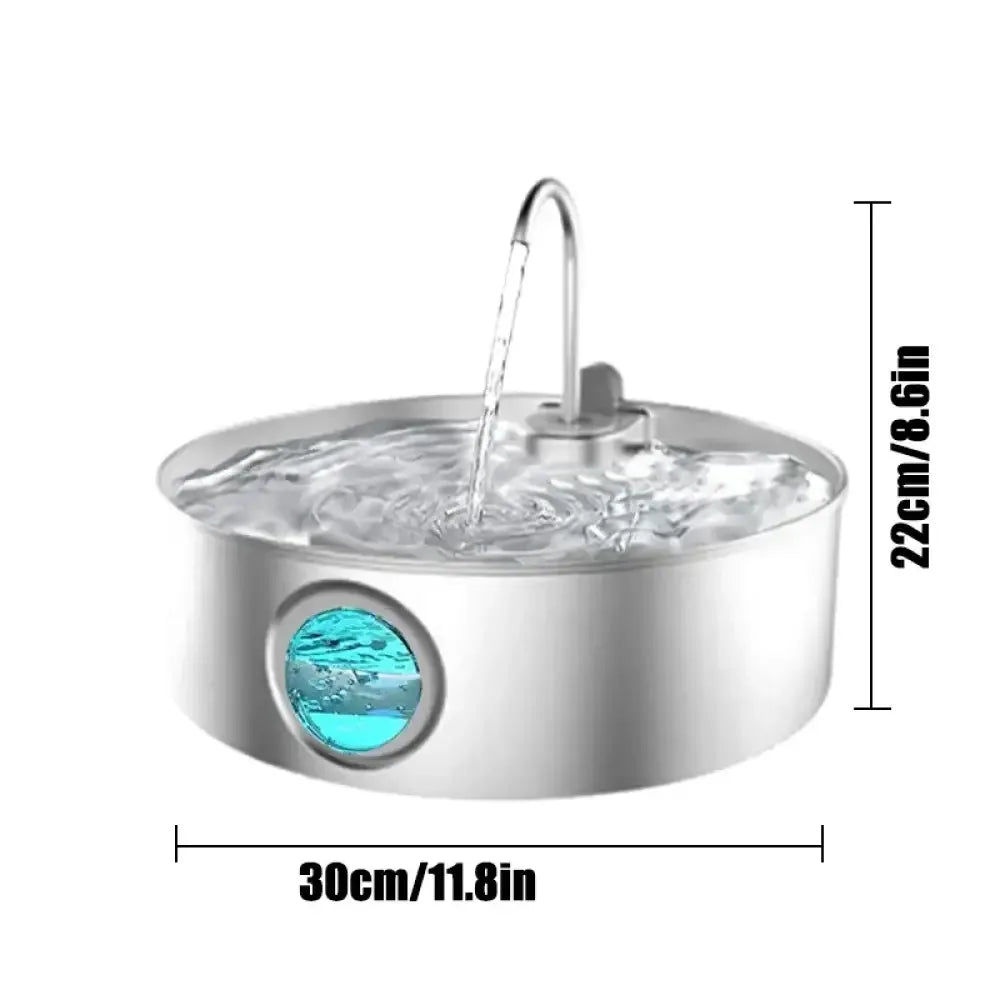 7L Automatic Cat Water Fountain Stainless Steel Pet Drinking Dispenser for Cats and Dogs - 