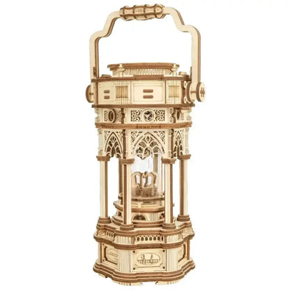 84PCS Rotatable 3D Starry Night Wooden Model Kit DIY Music Box Assembly Toy Gift - AMK61 Lantern