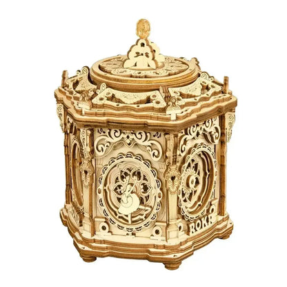 84PCS Rotatable 3D Starry Night Wooden Model Kit DIY Music Box Assembly Toy Gift - AMK52 Secret Garden