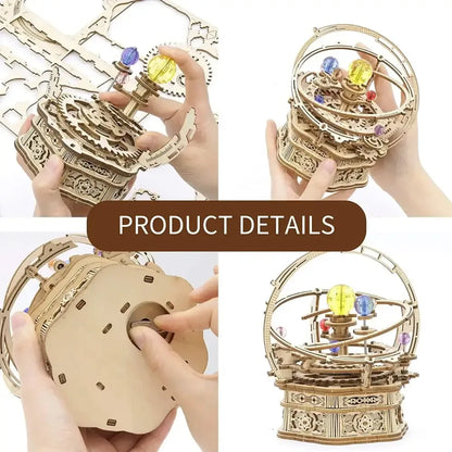 84PCS Rotatable 3D Starry Night Wooden Model Kit DIY Music Box Assembly Toy Gift - AMK51 Starry Night
