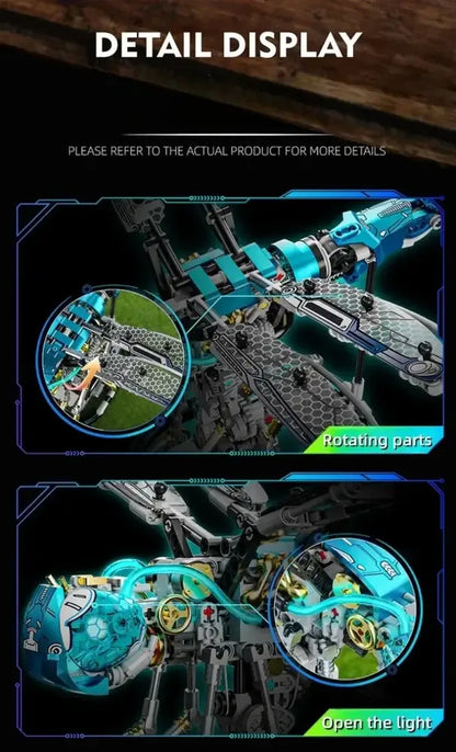 866PCS MOC Mechanical Dragonfly Building Blocks Kit STEM Construction Toy for Adults & Teens - 