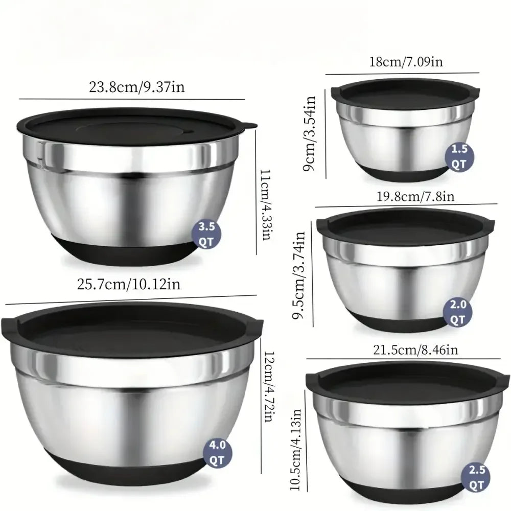 8pcs Stainless Steel Mixing Bowl - 