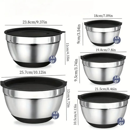 8pcs Stainless Steel Mixing Bowl - 