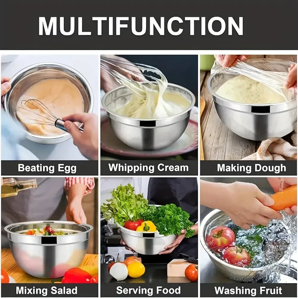 8pcs Stainless Steel Mixing Bowl - 