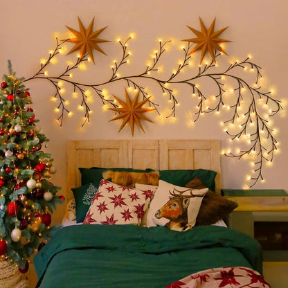 96 LED Willow Vine Branch Lights Remote Controlled USB Wall Decor Light - 